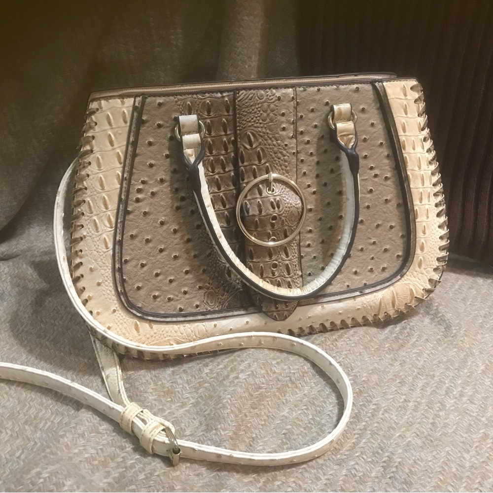 Faux Ostrich Embellished Women's Shoulder Bag